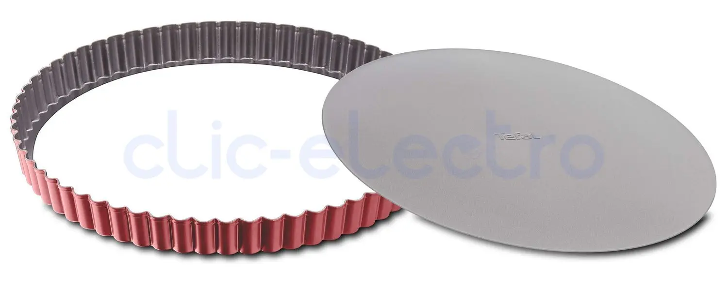 Moule à tarte 30 cm - fond amovible DELIBAKE acier rouge – TEFAL