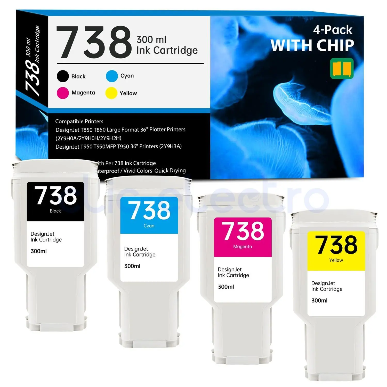 HP Cartouche d'encre DesignJet 738 magenta 300 ml – HP