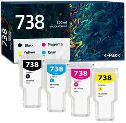 HP Cartouche d'encre 738 jaune 300 ml DesignJet