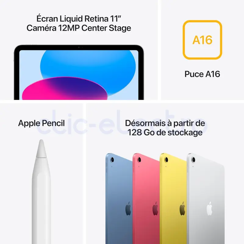 APPLE iPad 11 (A16) Wi‑Fi 128 Go Bleu – APPLE