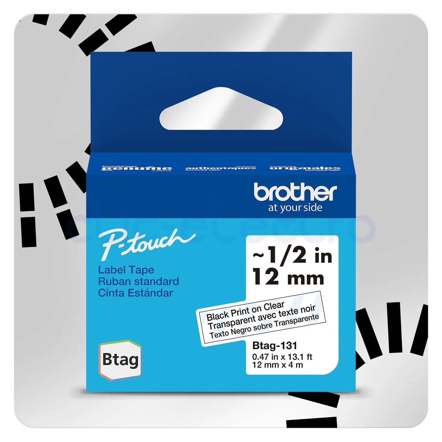 BROTHER 12MM BTAG131 NOIR SUR TRANSPARENT – BROTHER
