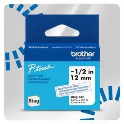 BROTHER BTAG-133 Bleu sur transparent 12mm