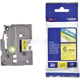 BROTHER TZe-611 Ruban noir sur jaune 6 mm