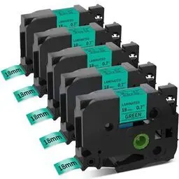 BROTHER TZE741 Ruban laminé 18 mm Noir sur Vert