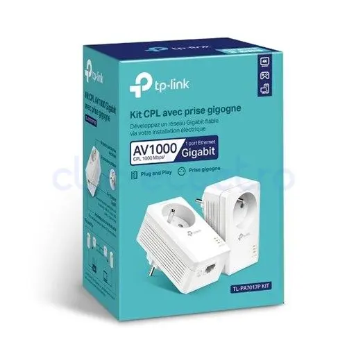 ! Pack 2 adaptateurs CPL 1000 Mbits avec prise - 1 x Réseau (RJ-45) – TP-LINK