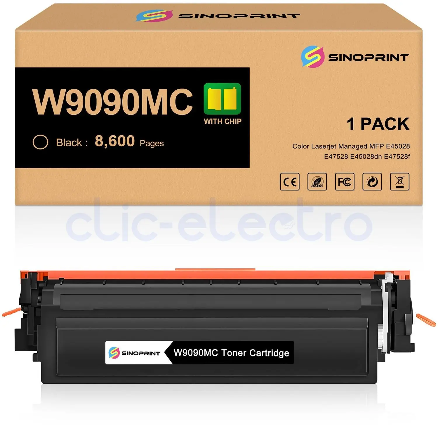 HP W9090MC Toner Noir - 8600 pages - E450** - E475** – HP