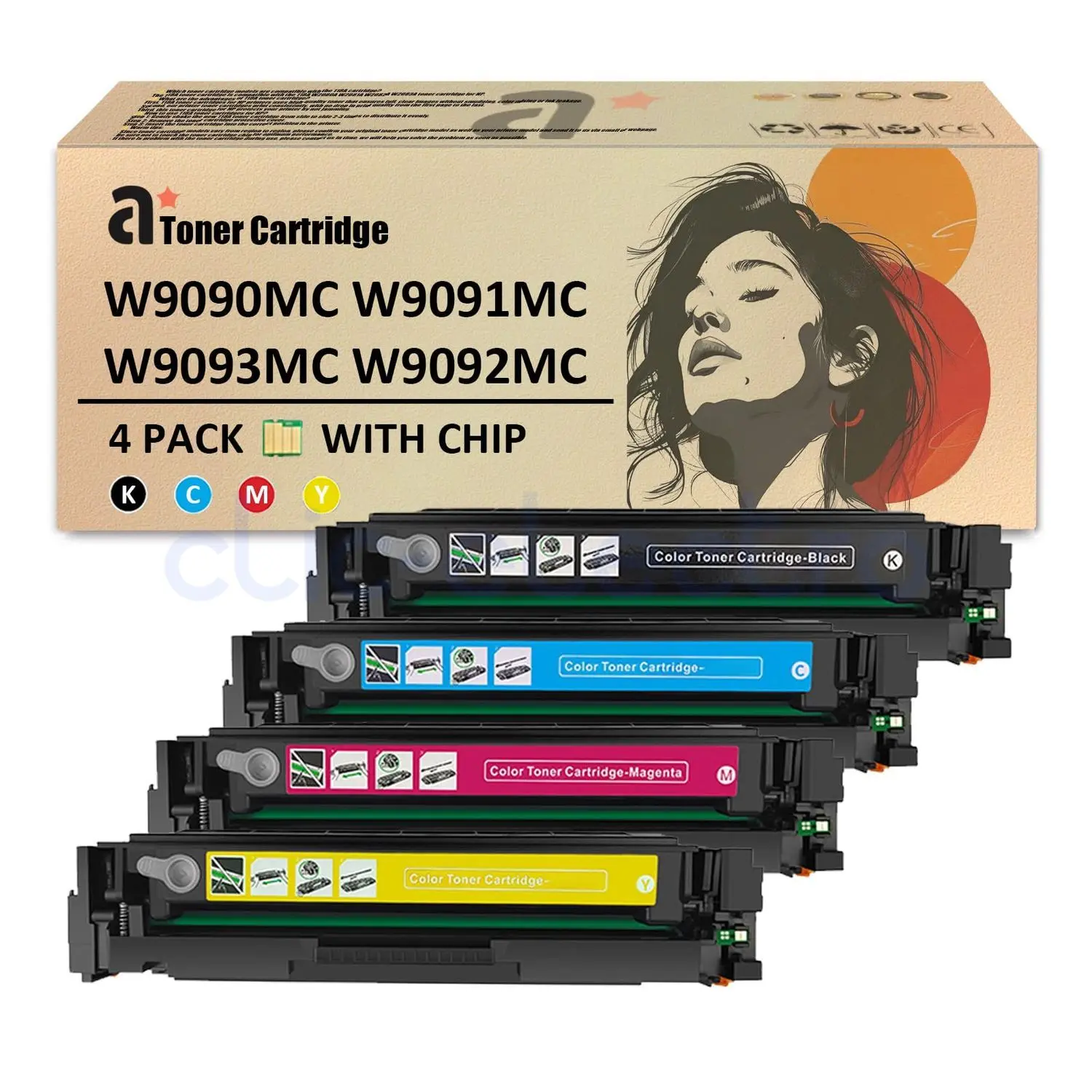 HP W9092MC Toner Jaune - 6900 pages - E450** - E475** - Image 1