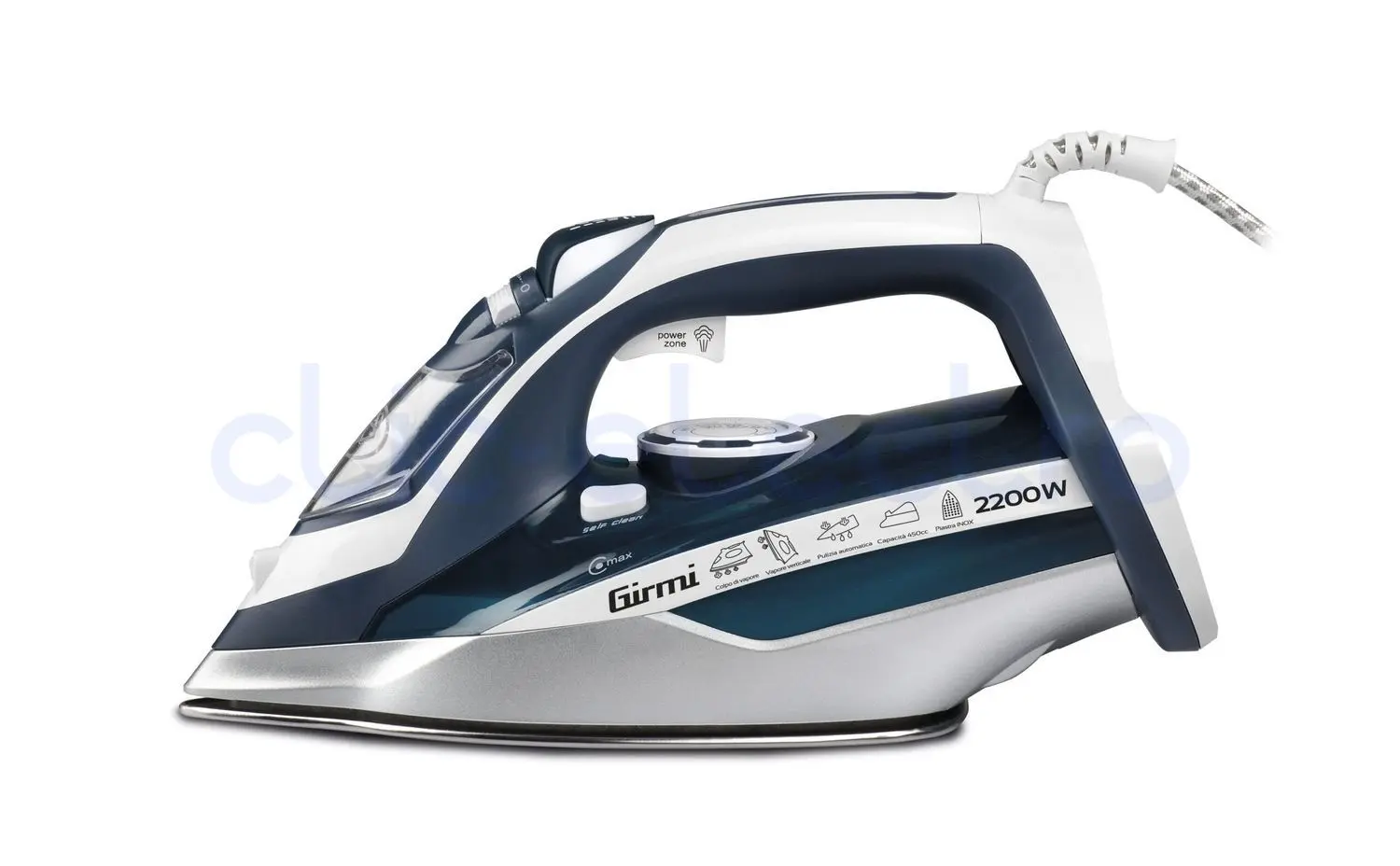 FER VAPEUR 2200W 25G PRESSING 140G SEMELLE EN ACIER INOXYDABLE 91 MICRO TROUS – GIRMI